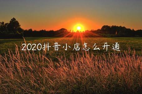 2020抖音小店怎么開通